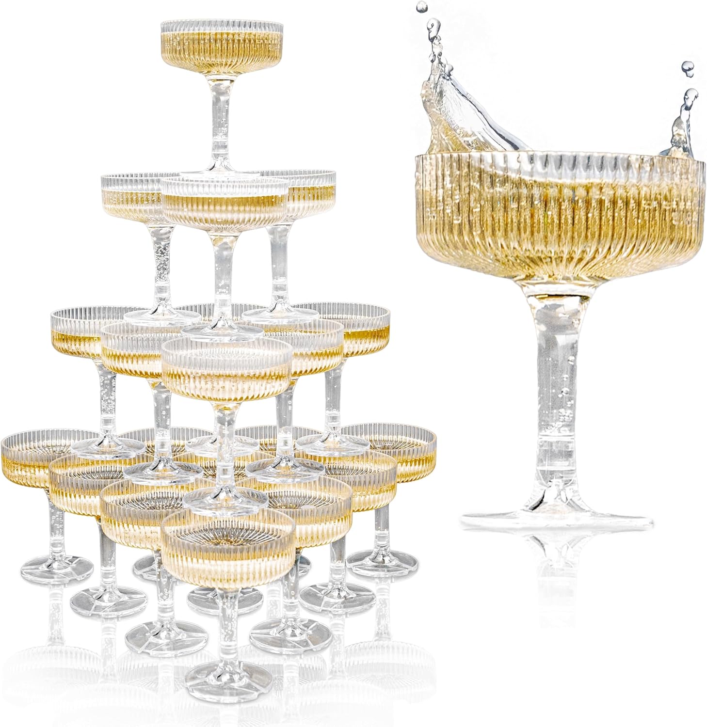Champagne Tower Set - 20-60PCS ACRILICO Champagne Tower 7oz Bicchieri