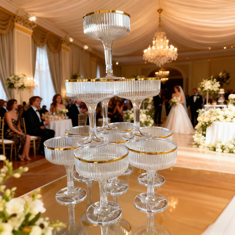 Bicchieri da champagne in plas - Champagne Tower Set recensione e prezzo