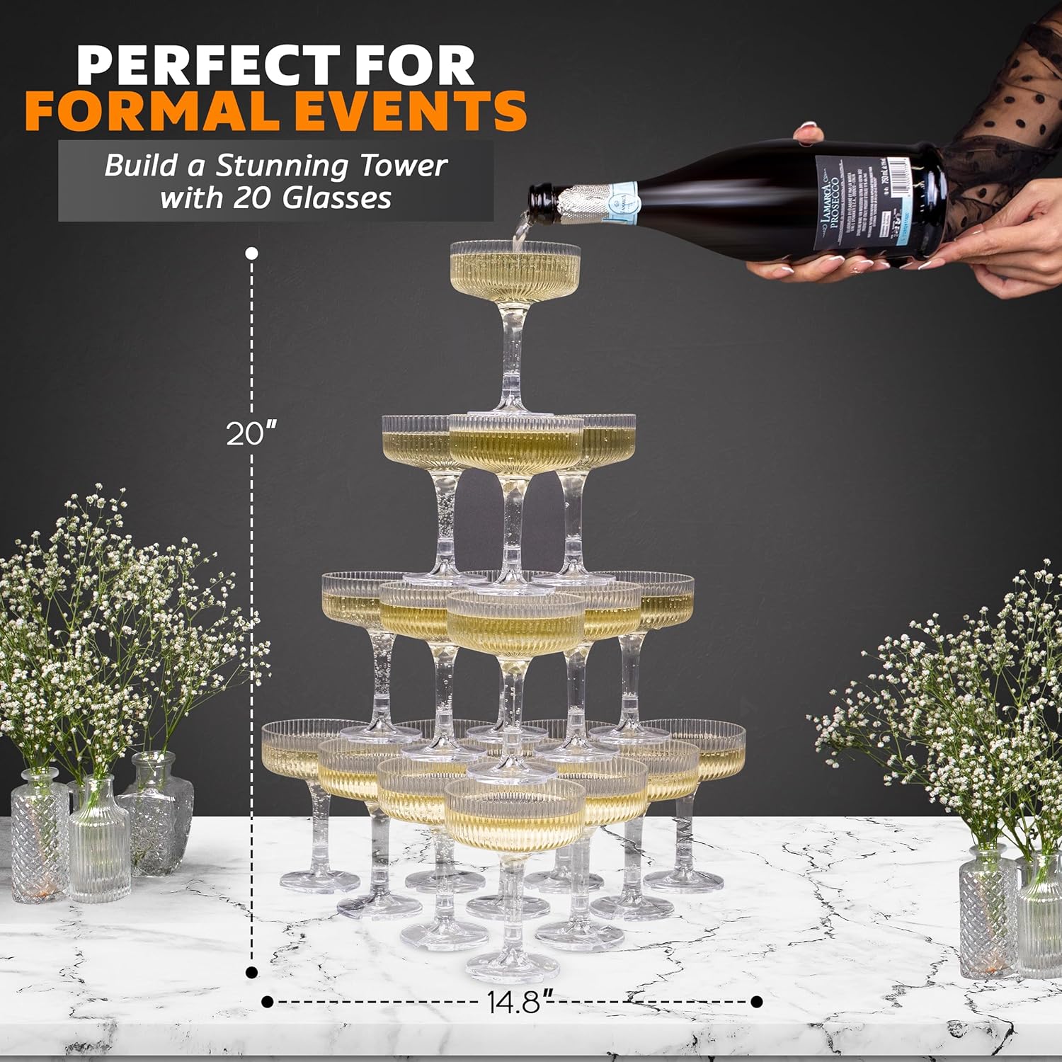 20-60PCS ACRILICO Champagne To - Champagne Tower Set recensione e prezzo