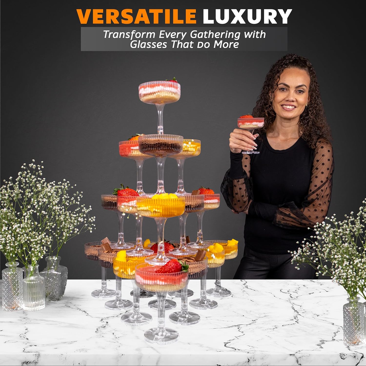 20-60PCS ACRILICO Champagne To - Champagne Tower Set recensione e prezzo